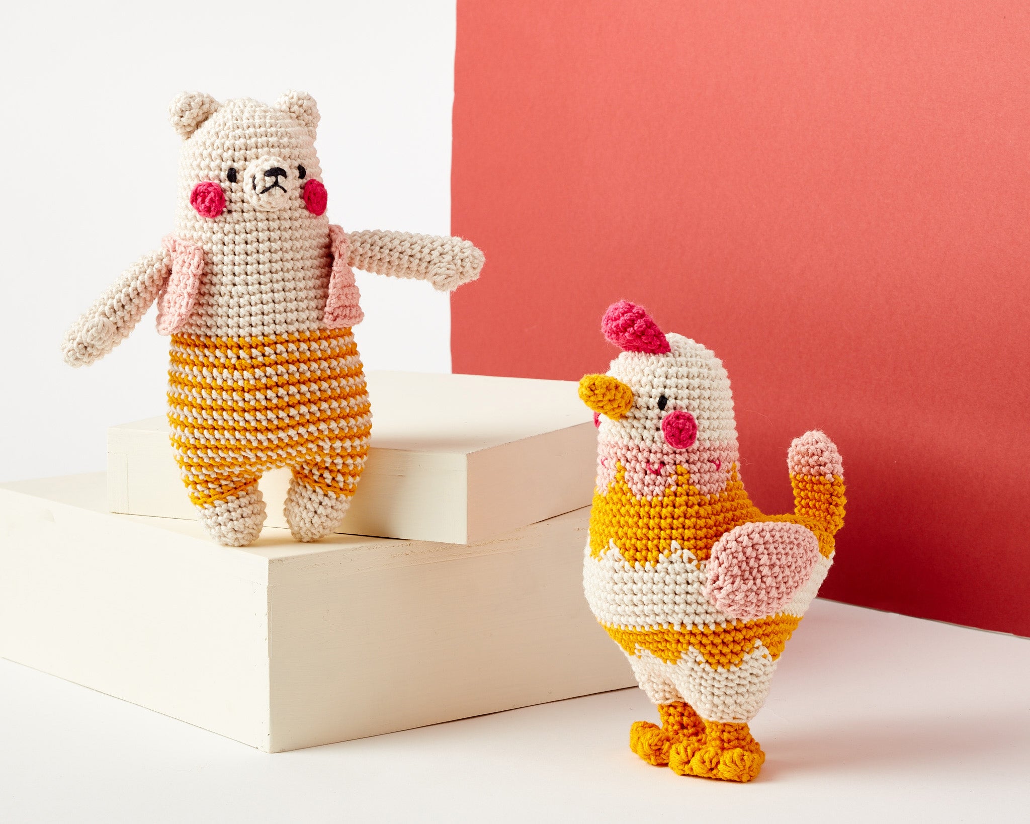 Otto Bear and Loretta Chicken Crochet Pattern