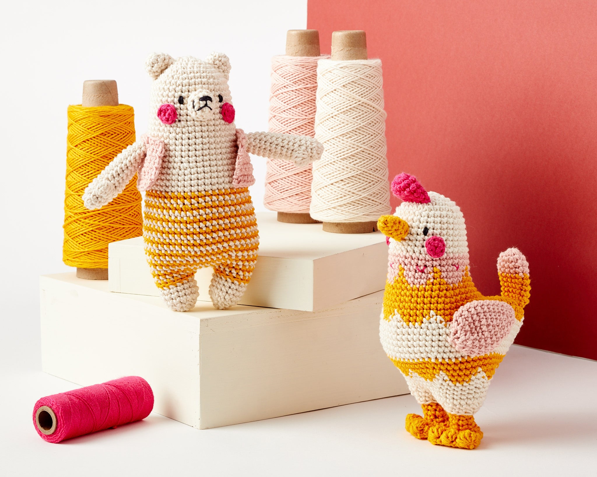 Otto Bear and Loretta Chicken Crochet Pattern